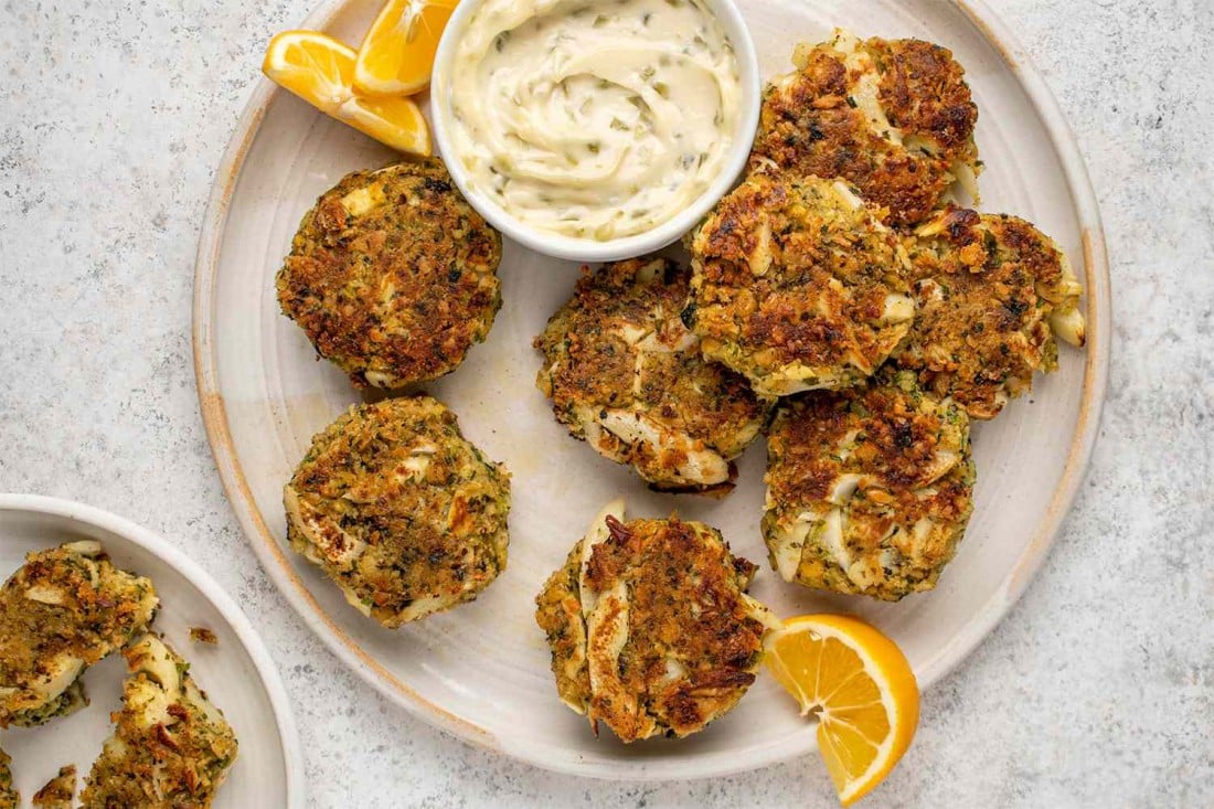 Crab Cakes Served With Dip